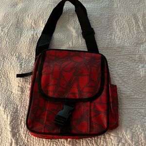 Red and Black crossbody,Shoulderbag,insulated Bag.